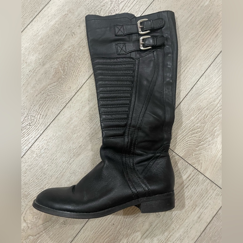 Carlos Santana Black Knee High Leather Boots Size 7